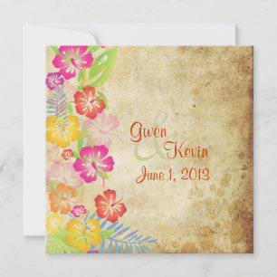 Vintage/Leis/Luau/hibiscusWedding Invitations