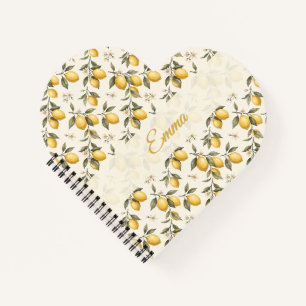 Vintage Lemon Blossom – Elegant Botanical Citrus Notebook