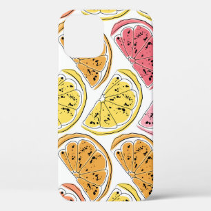 Vintage Lemon Citrus Summer Texture iPhone 12 Case
