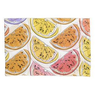 Vintage Lemon Citrus Summer Texture Pillowcase