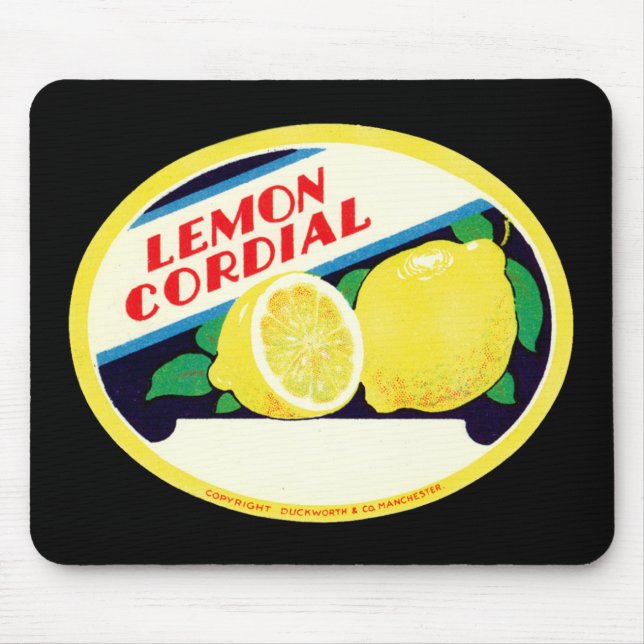 Vintage Lemon Cordial Label Mouse Pad (Front)