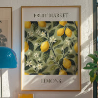 Vintage Lemon Fruit Market Print | Botanical Art