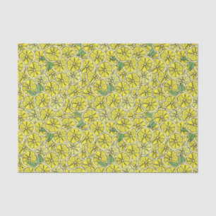 Vintage Lemon Fruit Pattern Decoupage Tissue Paper