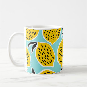 Vintage Lemon: Hand-Drawn Seamless Pattern Coffee Mug