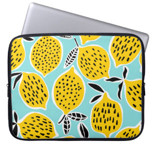 Vintage Lemon: Hand-Drawn Seamless Pattern Laptop Sleeve