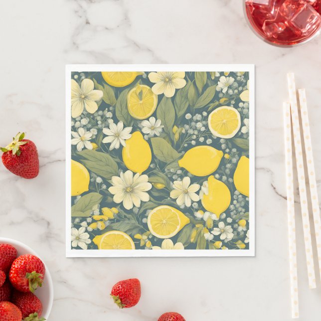 Vintage lemon napkin (Insitu)
