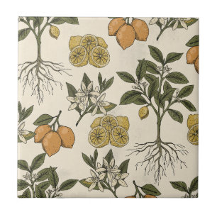 Vintage Lemon Pattern Ceramic Tile