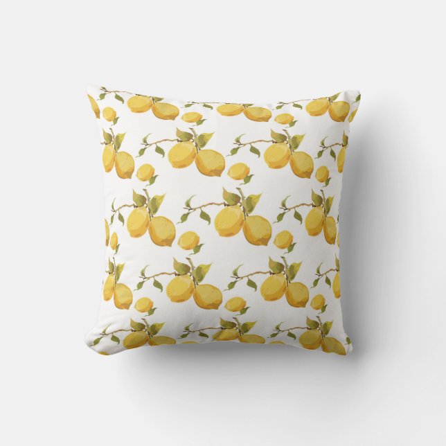Vintage lemon pattern cushion (Front)