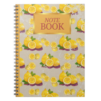 Vintage Lemon Pattern Notebook
