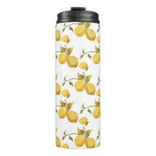 Vintage lemon pattern thermal tumbler