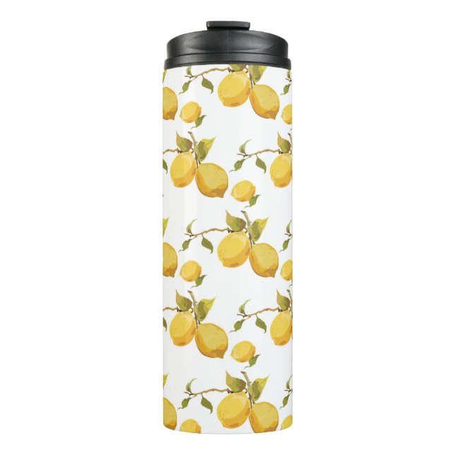 Vintage lemon pattern thermal tumbler (Front)