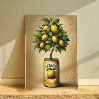 Vintage Lemon Tree Farmhouse Kitchen Wall Art