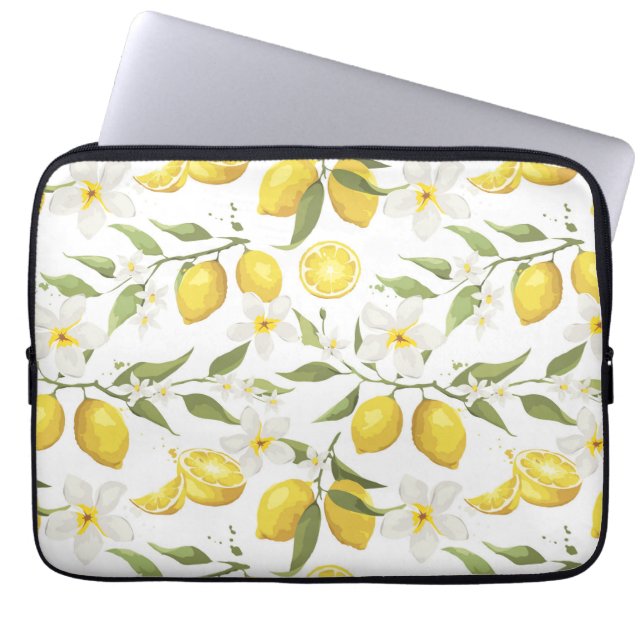 Vintage Lemon Tree Pattern Laptop Sleeve (Front)