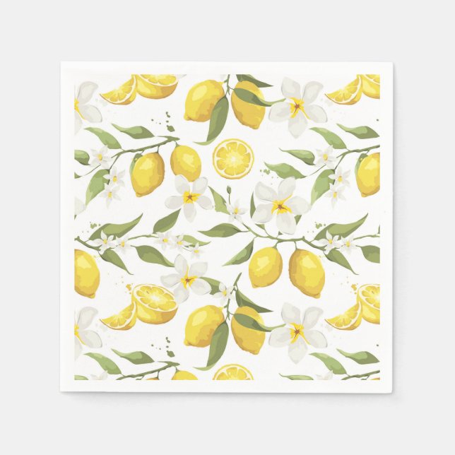 Vintage Lemon Tree Pattern Napkin (Front)