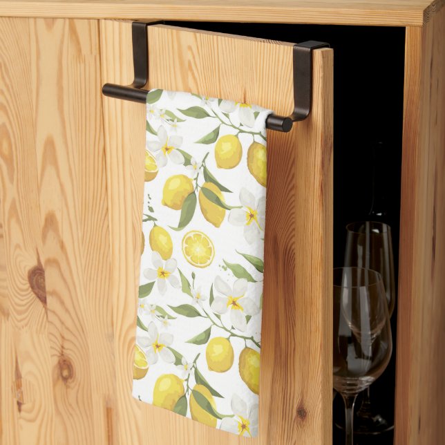 Vintage Lemon Tree Pattern Tea Towel (Thirds Fold)