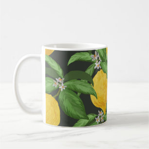 Vintage Lemon Tropical Pattern Coffee Mug