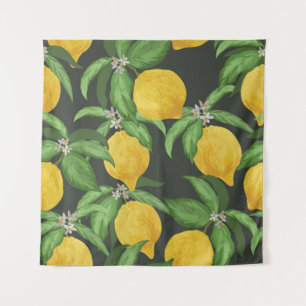 Vintage Lemon Tropical Pattern Tapestry