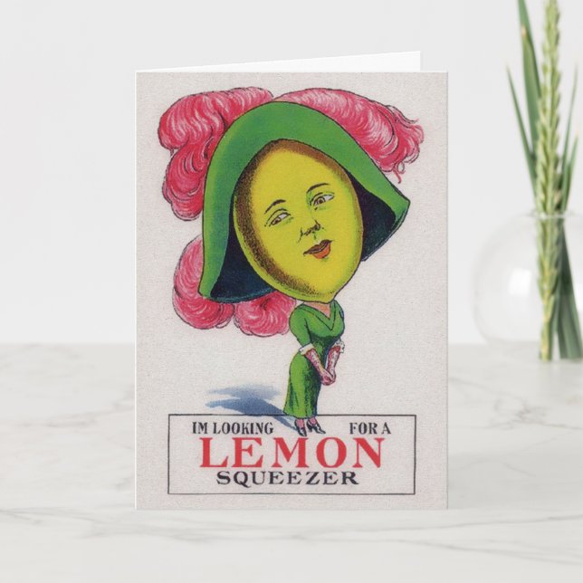 Vintage Lemon Valentines Day Card (Front)