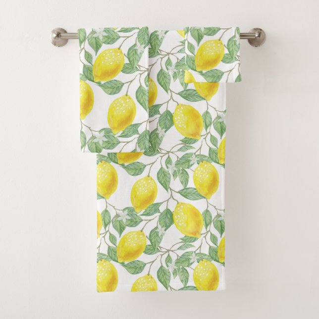 Vintage Lemon Vines Towel Set (Insitu)