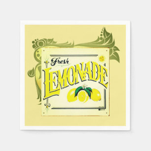 Vintage lemonade sign lemon fruit old fashioned  napkin