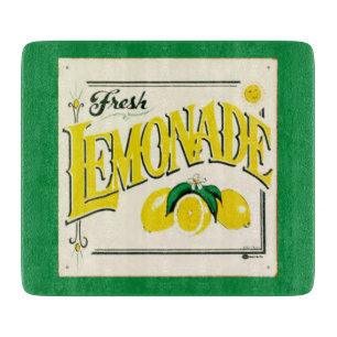Vintage lemonade sign lemon summer fruit cutting b board