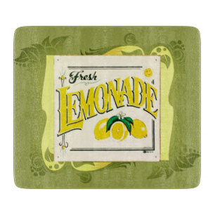 Vintage lemonade sign lemon summer fruit cutting board