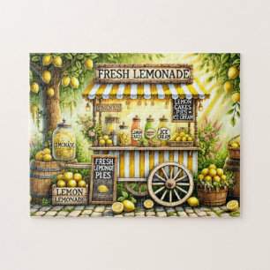 Vintage Lemonade Stand Sunny Summer Garden Jigsaw Puzzle
