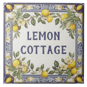 Vintage Lemons Custom House Name Plate Plaque Sign Ceramic Tile