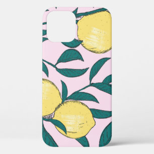 Vintage Lemons: Hand-Drawn Watercolor Pattern. iPhone 12 Case