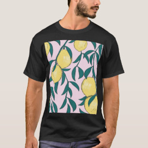 Vintage Lemons: Hand-Drawn Watercolor Pattern. T-Shirt