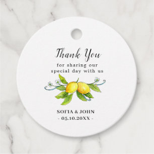 Vintage Lemons Wedding Thank you tags