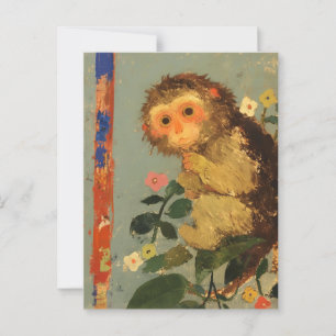  Vintage Lemur Painting Postcard