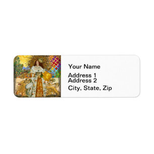 Vintage Leo Astrology Fantastical Magic Princess Return Address Label