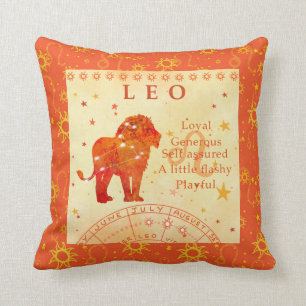 Vintage Leo Retro Zodiac Cushion
