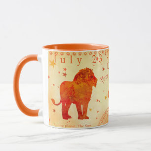 Vintage Leo zodiac sign personalised Mug
