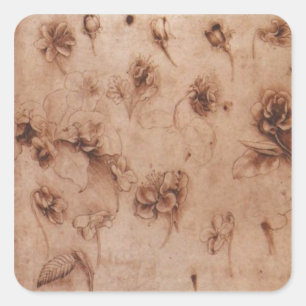 Vintage Leonardi Da Vinci Flowers Sticker