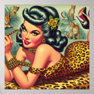 Vintage Leopar Print Pin Up