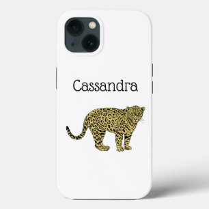 Vintage Leopard Cheetah Spotted Cat Drawing iPhone 13 Case
