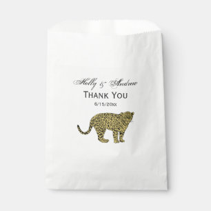 Vintage Leopard Cheetah Spotted Cat Drawing Favour Bag