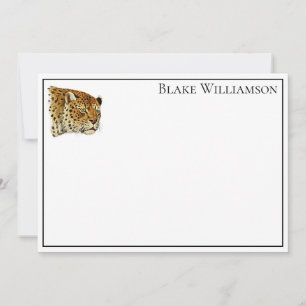 Vintage Leopard Cheetah Spotted Cat Head Card