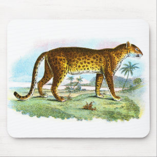 Vintage Leopard Illustration Mousepad