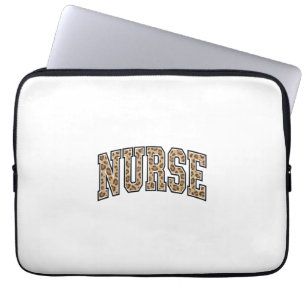 Vintage Leopard Nurse Varsity Shirt Design_1 Laptop Sleeve