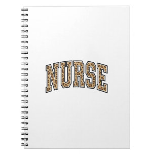 Vintage Leopard Nurse Varsity Shirt Design_1 Notebook