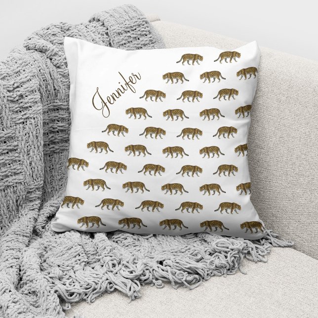 Vintage Leopard Pattern Custom Name Cushion (Creator Uploaded)