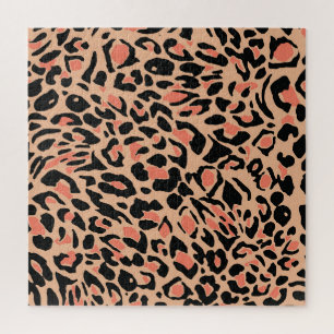 Vintage Leopard Pattern Design Jigsaw Puzzle