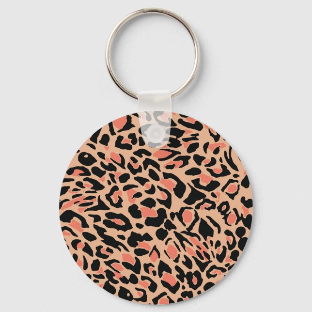 Vintage Leopard Pattern Design Key Ring (Front)