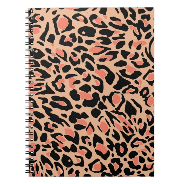 Vintage Leopard Pattern Design Notebook (Front)