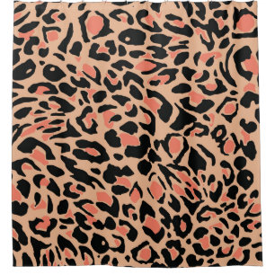 Vintage Leopard Pattern Design Shower Curtain