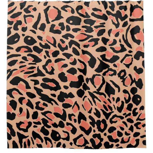 Vintage Leopard Pattern Design Shower Curtain (Front)