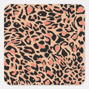 Vintage Leopard Pattern Design Square Sticker